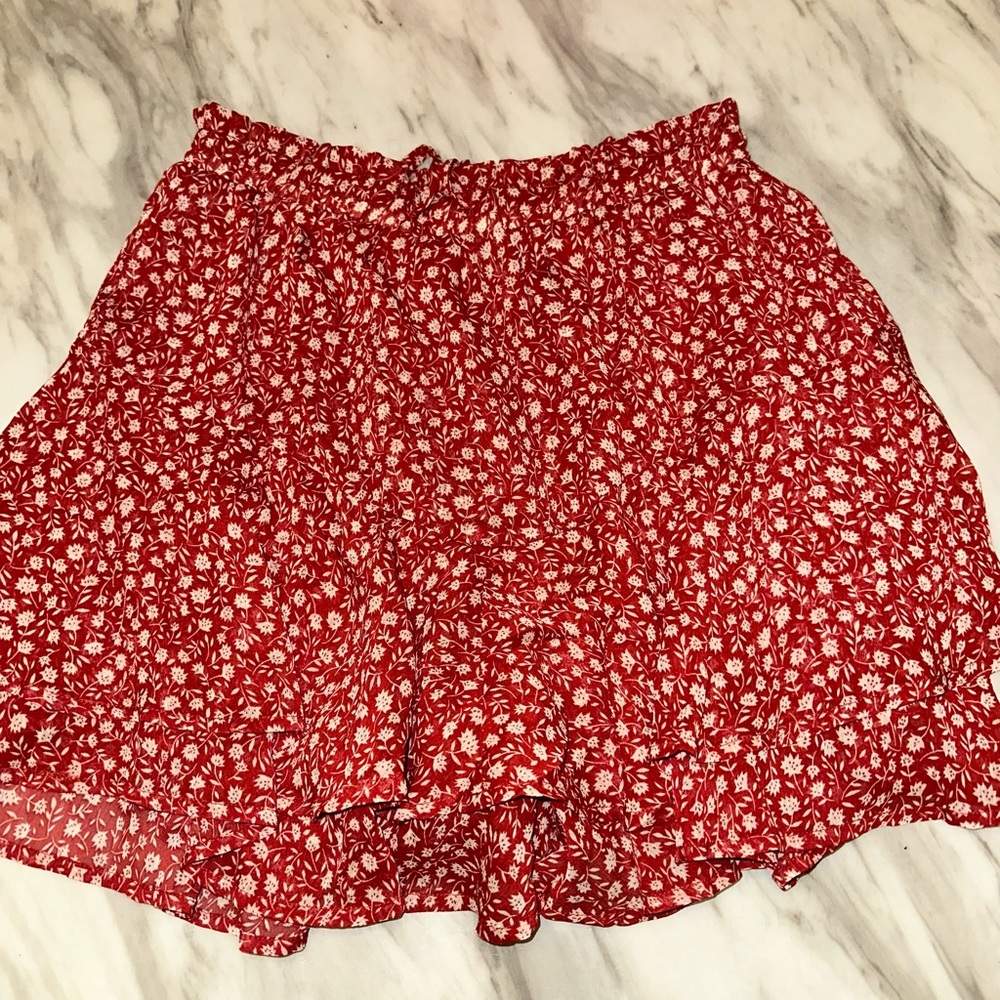 Rust color Floral Skirt